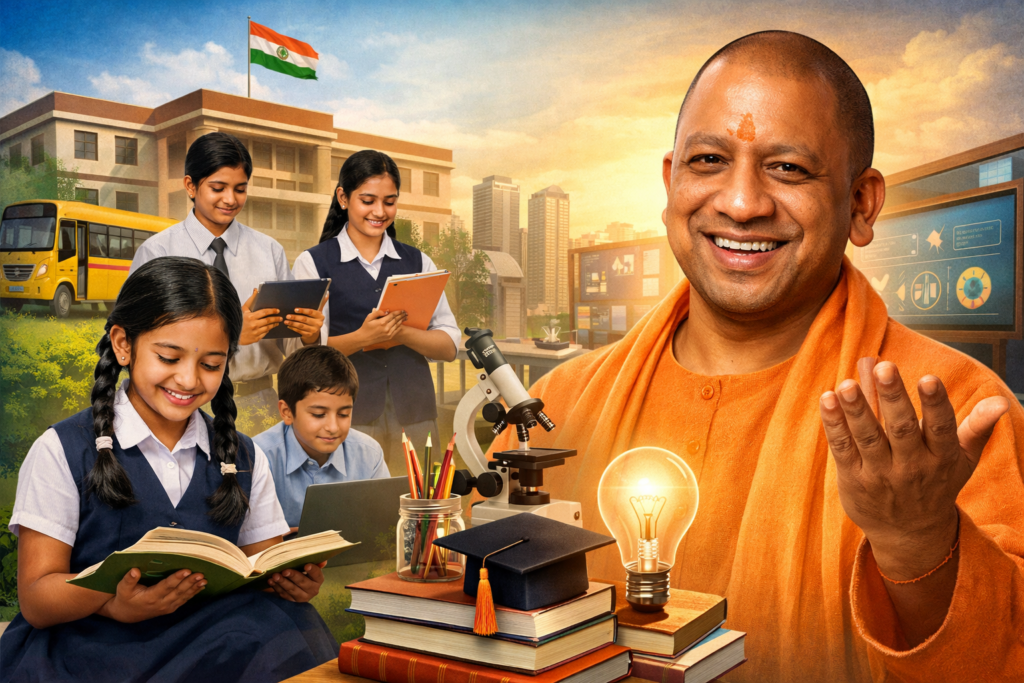 योगी सरकार की शिक्षा स्कीम में यूपी में अब पढ़ रहा हर बच्चा