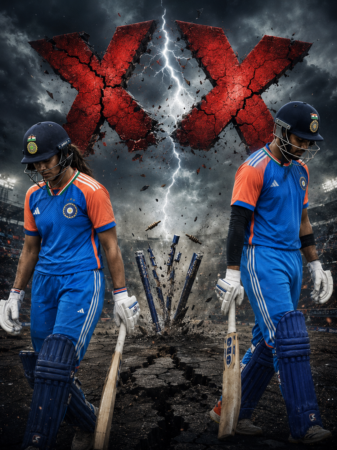 Indian cricket team: भारत को लगे दो झटके